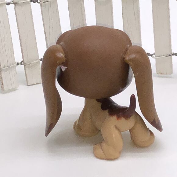 Littlest Pet Shop LPS 665 Brown Basset Hound Dog Purple Splash - Picture 2 of 5